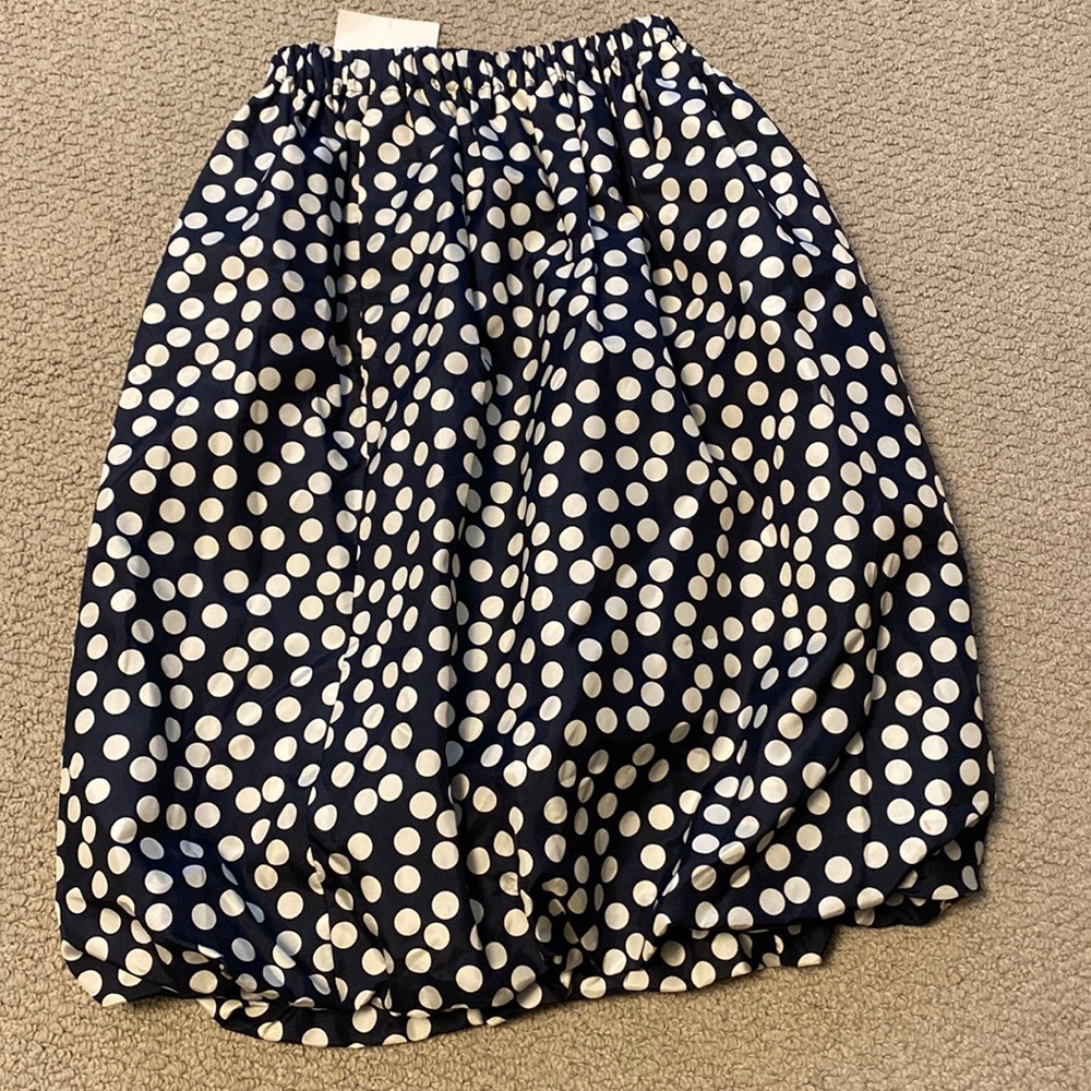 Crew navy lock dot bubble skirt